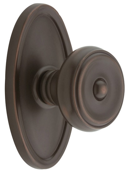 Oval Rosette Set With Waverly Knobs in Oil Rubbed Bronze.